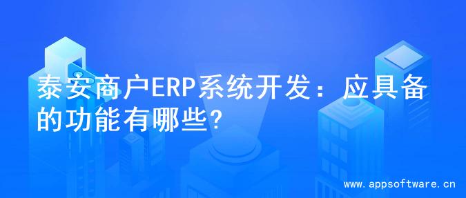泰安商户ERP系统开发：应具备的功能有哪些?