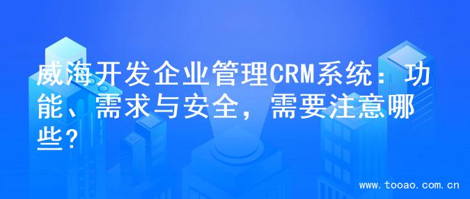 威海开发企业管理CRM系统：功能、需求与安全，需要注意哪些?