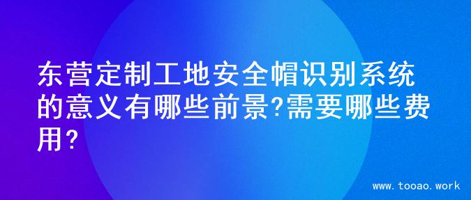 东营定制工地安全帽识别系统的意义有哪些前景?需要哪些费用?