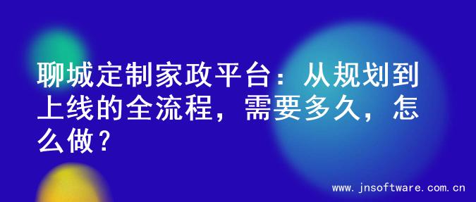 聊城定制家政平台：从规划到上线的全流程，需要多久，怎么做？