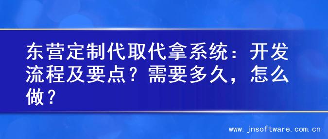 东营定制代取代拿系统：开发流程及要点？需要多久，怎么做？
