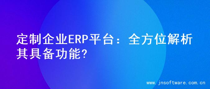 定制企业ERP平台：全方位解析其具备功能?