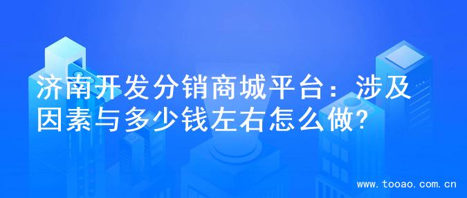 济南开发分销商城平台：涉及因素与多少钱左右怎么做?