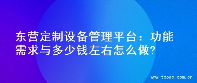 东营定制设备管理平台：功能需求与多少钱左右怎么做?
