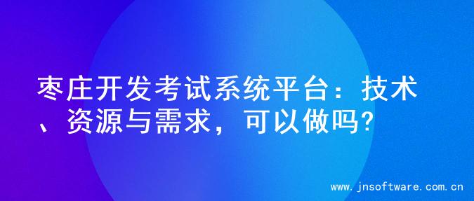 枣庄开发考试系统平台：技术、资源与需求，可以做吗?