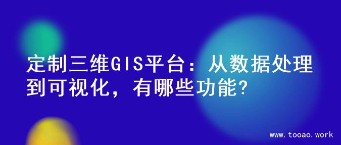 定制三维GIS平台：从数据处理到可视化，有哪些功能?