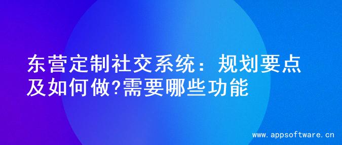 东营定制社交系统：规划要点及如何做?需要哪些功能
