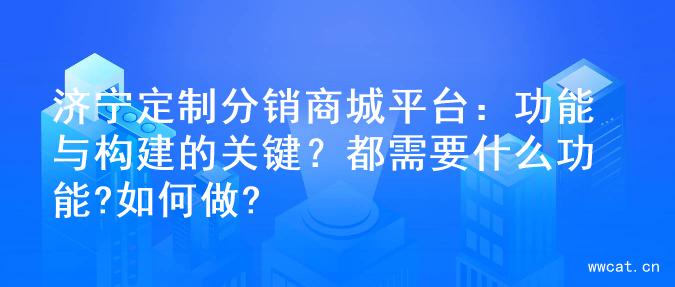 济宁定制分销商城平台：功能与构建的关键？都需要什么功能?如何做?