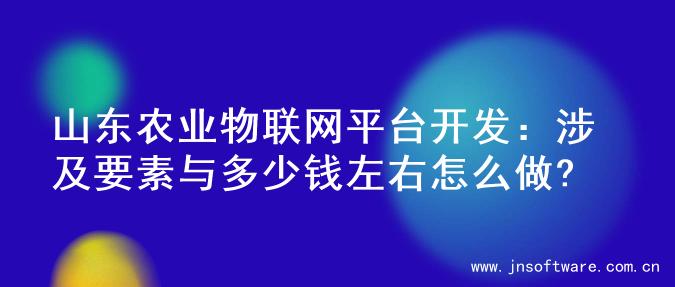 山东农业物联网平台开发：涉及要素与多少钱左右怎么做?