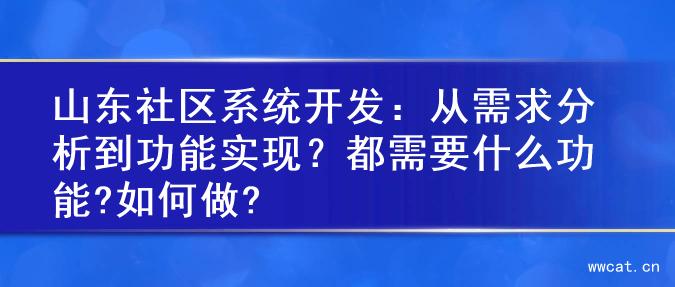 山东社区系统开发：从需求分析到功能实现？都需要什么功能?如何做?
