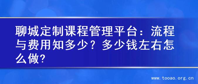 聊城定制课程管理平台：流程与费用知多少？多少钱左右怎么做?
