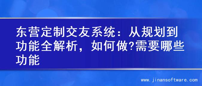 东营定制交友系统：从规划到功能全解析，如何做?需要哪些功能