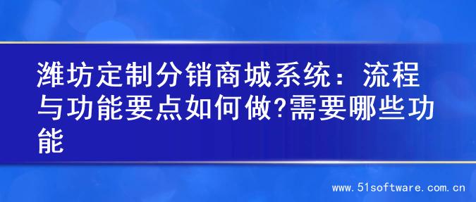 潍坊定制分销商城系统：流程与功能要点如何做?需要哪些功能