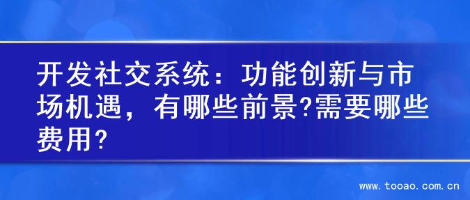 开发社交系统：功能创新与市场机遇，有哪些前景?需要哪些费用?