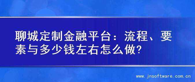 聊城定制金融平台：流程、要素与多少钱左右怎么做?