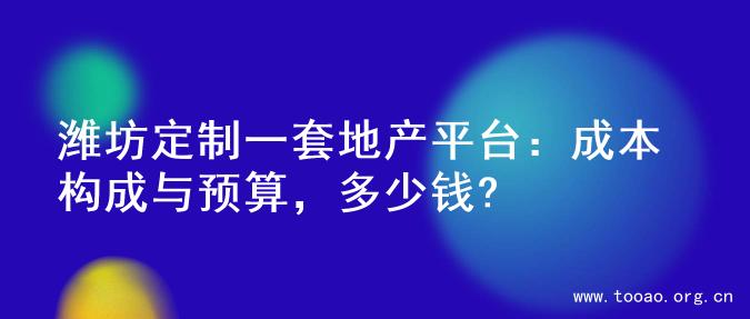 潍坊定制一套地产平台：成本构成与预算，多少钱?