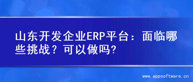山东开发企业ERP平台：面临哪些挑战？可以做吗?