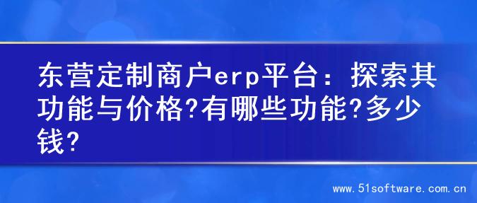 东营定制商户erp平台：探索其功能与价格?有哪些功能?多少钱?