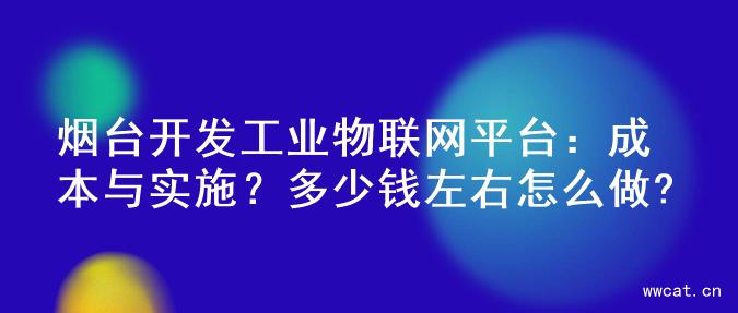烟台开发工业物联网平台：成本与实施？多少钱左右怎么做?