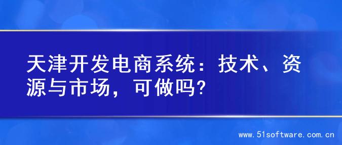 天津开发电商系统：技术、资源与市场，可做吗?