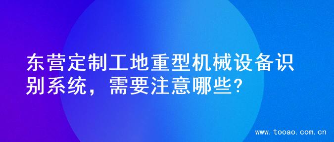 东营定制工地重型机械设备识别系统，需要注意哪些?