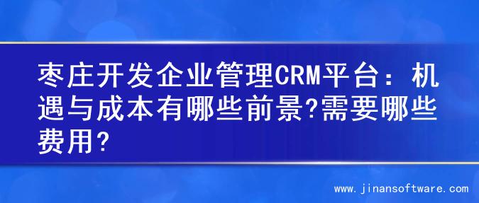 枣庄开发企业管理CRM平台：机遇与成本有哪些前景?需要哪些费用?