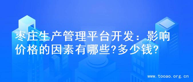 枣庄生产管理平台开发：影响价格的因素有哪些?多少钱?