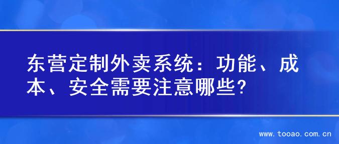 东营定制外卖系统：功能、成本、安全需要注意哪些?