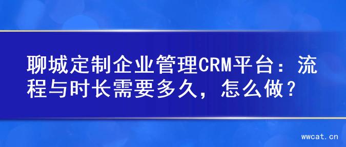 聊城定制企业管理CRM平台：流程与时长需要多久，怎么做？