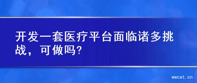 开发一套医疗平台面临诸多挑战，可做吗?