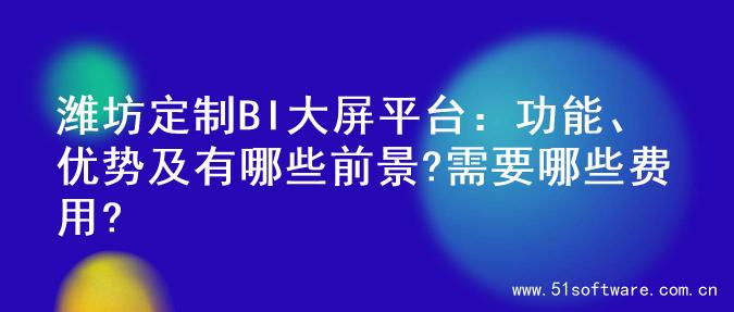 潍坊定制BI大屏平台：功能、优势及有哪些前景?需要哪些费用?
