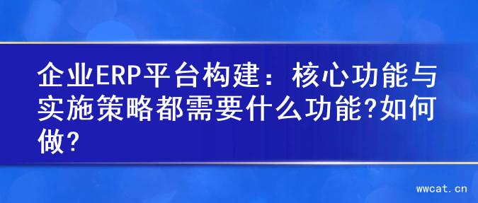 企业ERP平台构建：核心功能与实施策略都需要什么功能?如何做?