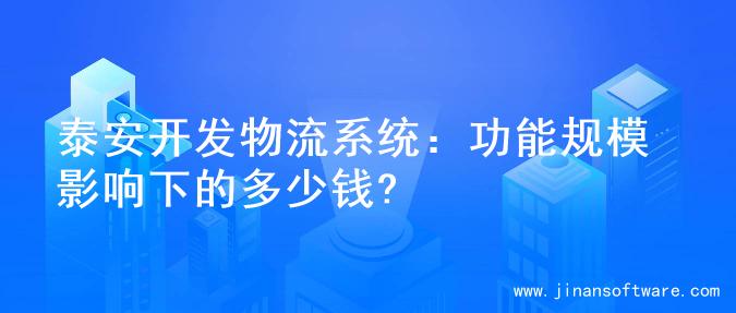 泰安开发物流系统：功能规模影响下的多少钱?