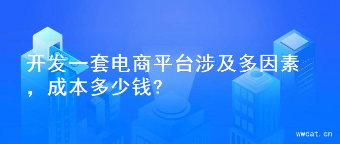 开发一套电商平台涉及多因素，成本多少钱?