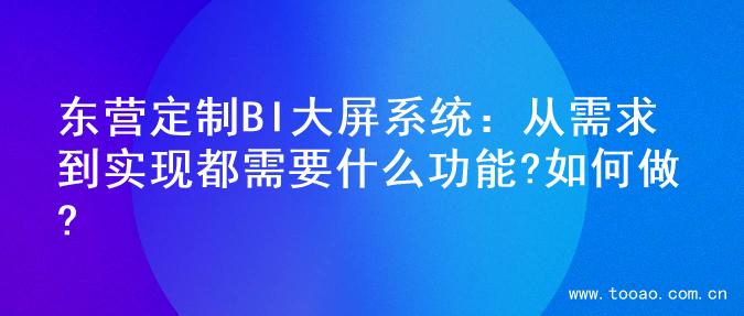 东营定制BI大屏系统：从需求到实现都需要什么功能?如何做?