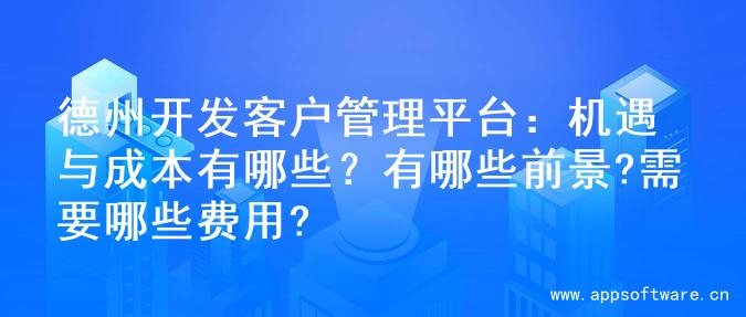 德州开发客户管理平台：机遇与成本有哪些？有哪些前景?需要哪些费用?