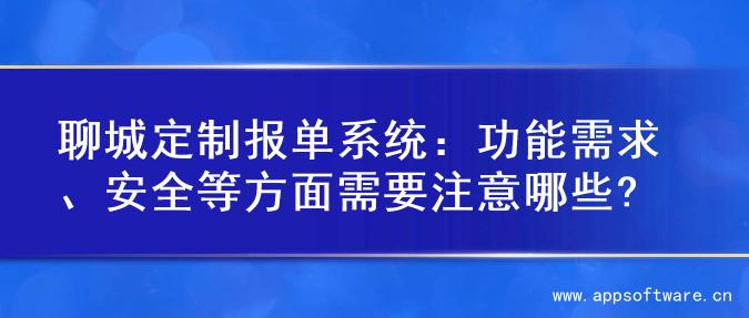聊城定制报单系统：功能需求、安全等方面需要注意哪些?