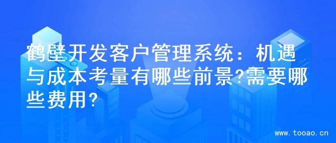 鶴壁開發(fā)客戶管理系統(tǒng)：機遇與成本考量有哪些前景?需要哪些費用?