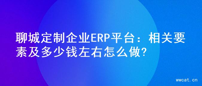 聊城定制企业ERP平台：相关要素及多少钱左右怎么做?