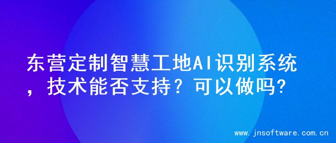 东营定制智慧工地AI识别系统，技术能否支持？可以做吗?