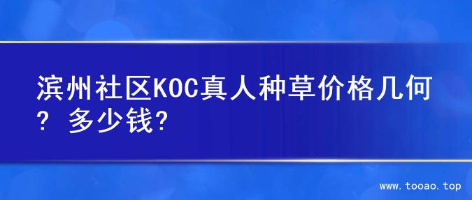 滨州社区KOC真人种草价格几何? 多少钱?