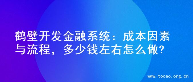 鹤壁开发金融系统：成本因素与流程，多少钱左右怎么做?