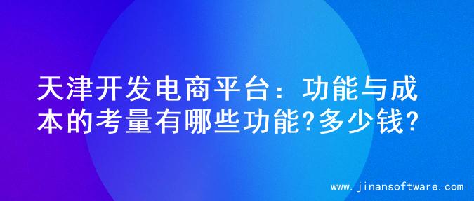 天津开发电商平台：功能与成本的考量有哪些功能?多少钱?