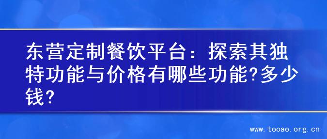 东营定制餐饮平台：探索其独特功能与价格有哪些功能?多少钱?