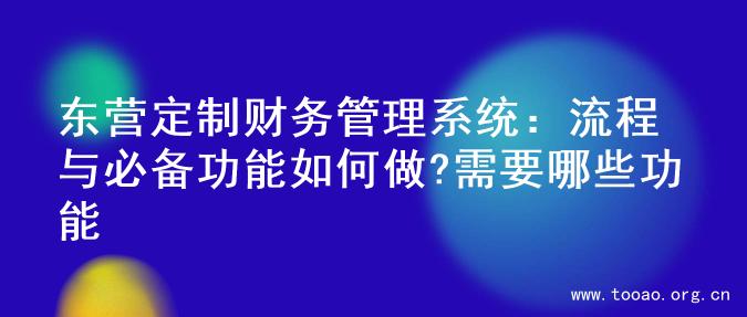 东营定制财务管理系统：流程与必备功能如何做?需要哪些功能