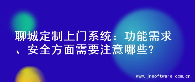 聊城定制上门系统：功能需求、安全方面需要注意哪些?