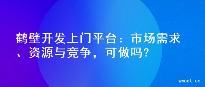鹤壁开发上门平台：市场需求、资源与竞争，可做吗?