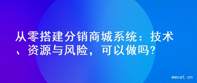 从零搭建分销商城系统：技术、资源与风险，可以做吗?