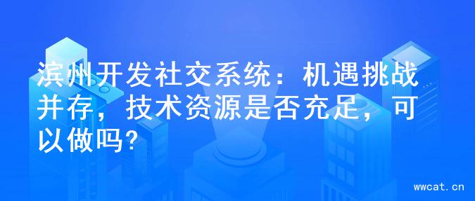 滨州开发社交系统：机遇挑战并存，技术资源是否充足，可以做吗?