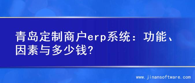 青岛定制商户erp系统：功能、因素与多少钱?
